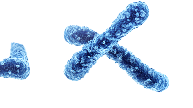 Detailed human chromosome DNA molecular structure isolated on white background for scientific research and education