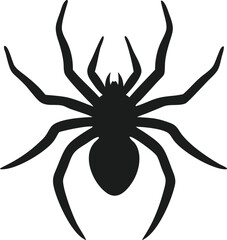 Obraz premium Black Spider Silhouette, Arachnid, Eight Legs, Insect, Halloween, Design, Vector, Illustration, Art,