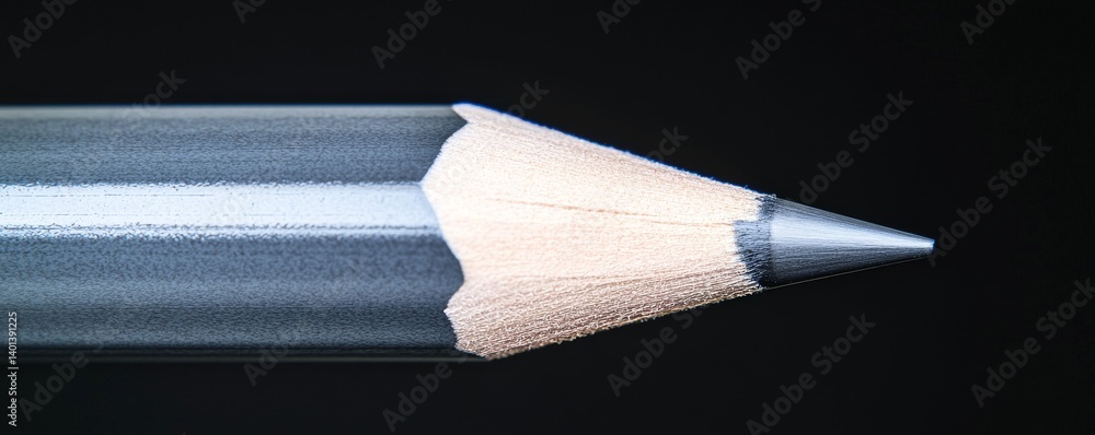 Poster close-up of a sharpened pencil highlighting its fine tip and sleek design.