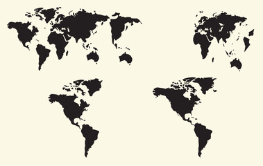 World Map Silhouettes