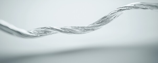 Close-up of twisted metallic wire with a sleek, modern background.