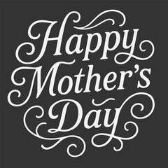 Happy Mothers Day lettering, isolated vector illustration.