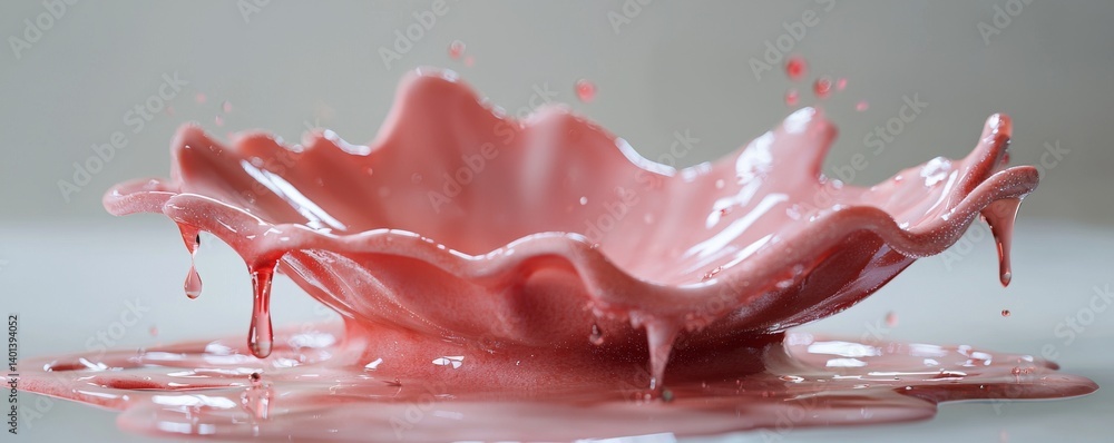 Poster delicate pink splash capturing the essence of liquid in motion, creating an artistic effect.