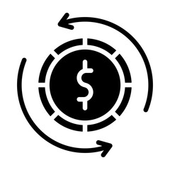 Cash Flow Vector Line White Circle Red