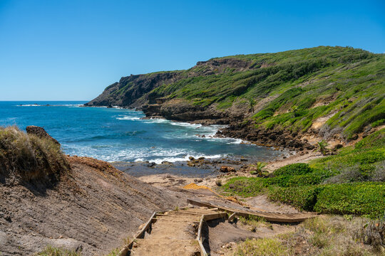 View over coast and cliffs of Presqu'&Icirc;le de la Caravelle a nature reserve on Martinique