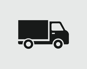 Simple Delivery Truck Vector Illustration On Gray Background