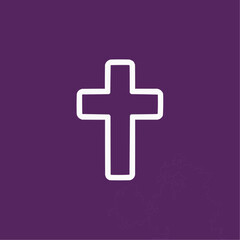 Obraz premium White Cross on Purple Background