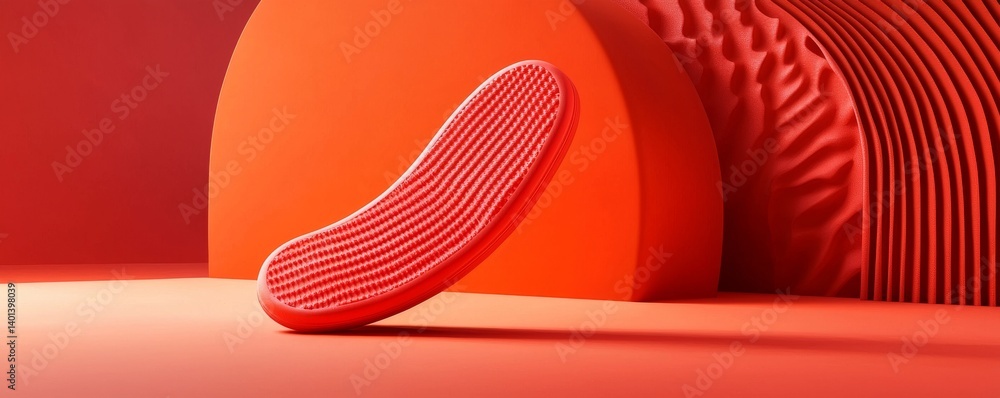 Aufkleber vibrant red abstract composition featuring a curvy object against dynamic backgrounds.