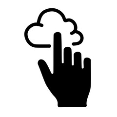 Icon of a hand touching soft texture.