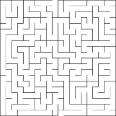 Complex Square Maze Puzzle Paths, Walls, Entry, Exit, Challenge, Logic, Solution, Brain Teaser, Stra