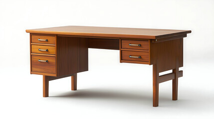Fototapeta premium A wooden desk with four drawers. Generated using AI.