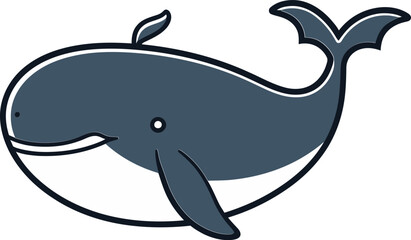 Obraz premium Whale Tail Iconography PNG Whale with Sea Creatures SVG
