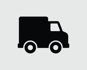 Delivery Truck Silhouette Vector, E-Commerce And Logistics Icon