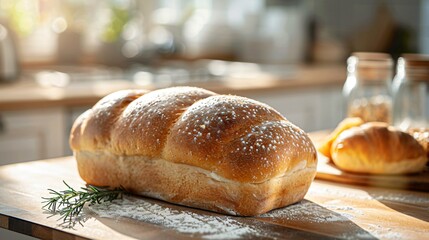 Golden Crust Artisan Bread Loaf Kitchen Scene of excellence in splendor beyond compare with grace