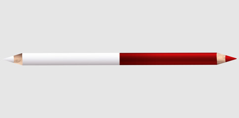 Lipliner Pencil On White Background, Finishing Touch Lip Pencil Vector Illustration.	