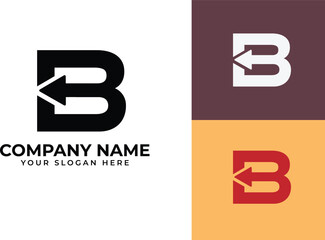 Modern growth logo design wordmark. Abstract arrow shapes logo design in letter b arrow vector illustration. Symbol, icon, creative.