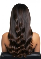 Naklejka premium Long Wavy Brunette Hair Styles, Care, and Beauty Tips for Luscious Locks