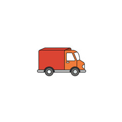 Delivery truck on white background