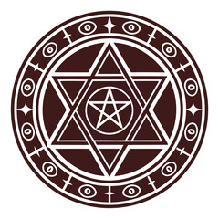 Mystic Pentagram Seal Sacred Geometry, Occult Symbol, Ancient Magic