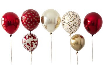 A Collection of Red and Gold Festive Balloons for a Celebration.