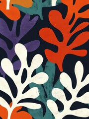 Naklejka premium Vibrant abstract pattern with colorful shapes against dark backdrop