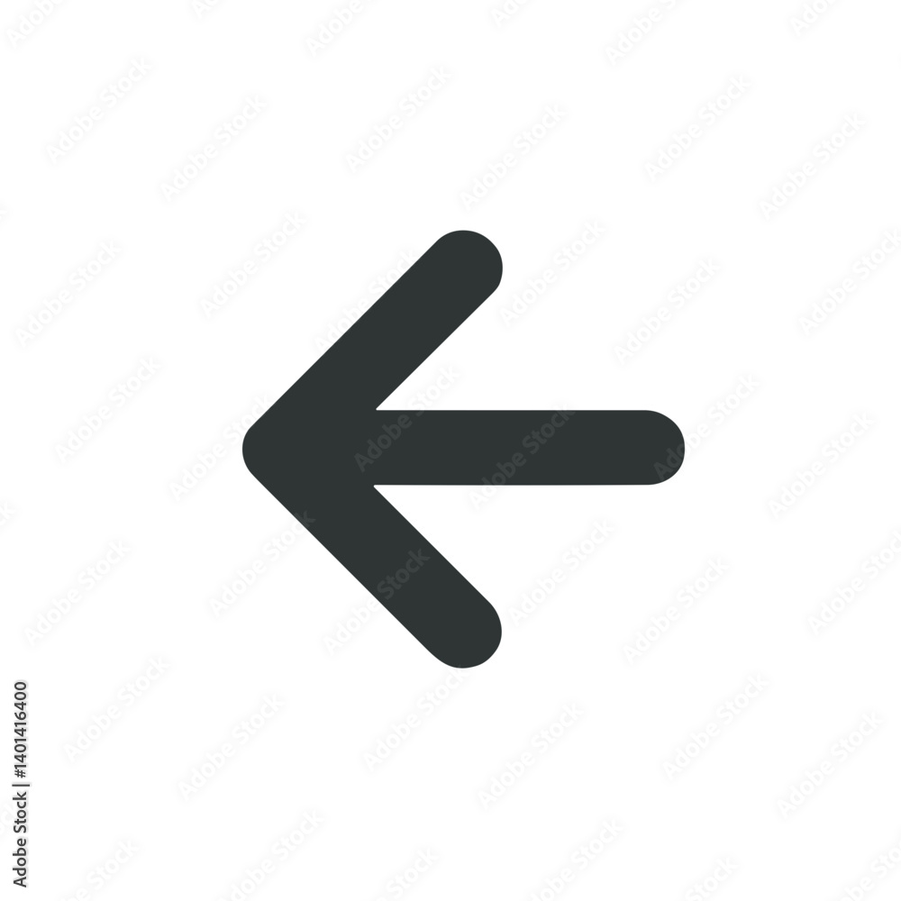 Poster left arrow icon for navigation in minimalist design