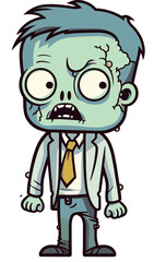 Fototapeta premium Undead Zombie with Broken Leg Zombie with Infected Bite PNG