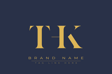 THK abstract letter logo design. This logo is designed by three abstract letters.