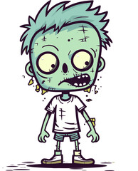 Undead Zombie with Twisted Body Zombie with Scary Smile Vector