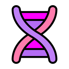 DNA Double Helix Vector Filled Icon Design