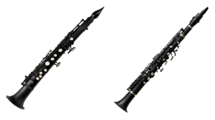 Elegant Woodwind Instrument Isolated on White Background Showcasing Detail and Craftsmanship