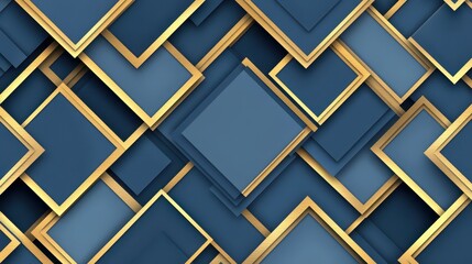 Geometric Abstraction: An elegant composition of overlapping geometric shapes in rich gold and deep blue tones, creating a modern and sophisticated visual.