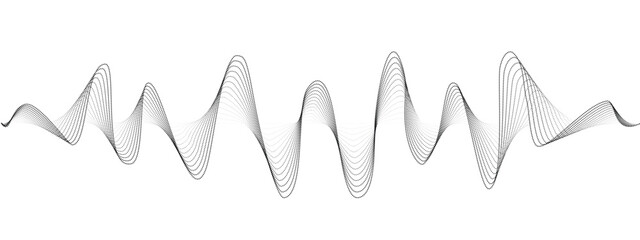 Abstract undulating dots lines of sound wave . Dynamic pulsating wave Music concept, digital music frequency symbols. Vector illustration.