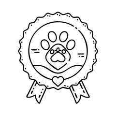 animal rescue badge icon, animal rescue badge line art - simple line art of animal rescue badge, perfect for animal rescue badge logos and icons