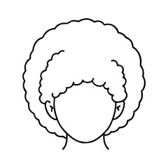big hair or afro style icon, big hair or afro style line art - simple line art of big hair or afro style, perfect for big hair or afro style logos and icons