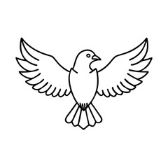 bird with open wings icon, bird with open wings line art - simple line art of bird with open wings, perfect for bird with open wings logos and icons
