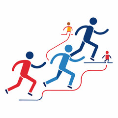 runners vector illustration