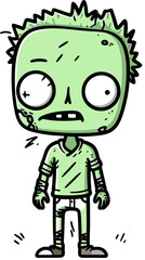 Obraz premium Zombie with Bloody Gash Horror Zombie with Mutilated Hand PNG