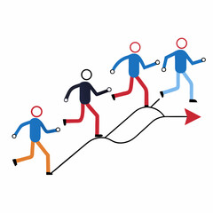 3d man running to success