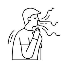 breathing exercise icon, breathing exercise line art - simple line art of breathing exercise, perfect for breathing exercise logos and icons