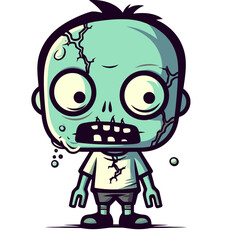 Zombie with Missing Eyes PNG Undead Zombie with Exposed Teeth SVG