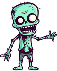 Walking Zombie with Twisted Limbs Zombie with Missing Eyes PNG