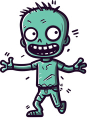 Zombie with Bone-Filled Legs Horror Zombie with Bloody Stains PNG