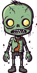Horror Zombie with Swollen Face Zombie with Rotten Scalp Vector