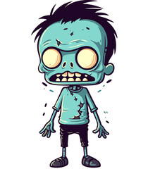 Walking Zombie with Missing Finger Zombie with Decaying Flesh and Bone PNG