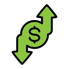 Profit and Loss Vector Filled Icon Design