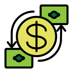 Exchange Rate Vector Filled Icon Design