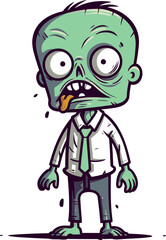 Walking Zombie with Half Open Eyes Zombie with Torn Skin PNG