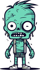 Horror Zombie with Ripped Pants Walking Zombie with Half Missing Leg Vector