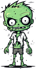Horror Zombie with Unhinged Jaw PNG Walking Zombie with Tangled Hair SVG